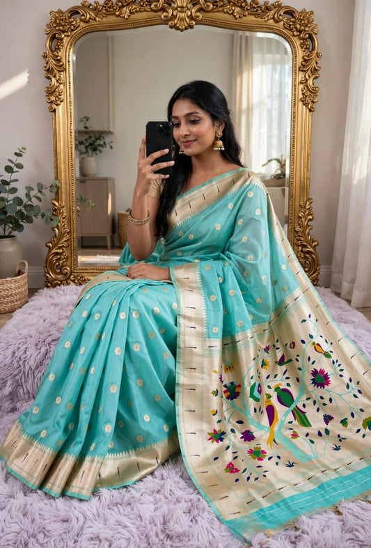 Paithani saree Heavy soft organza Tissue saree